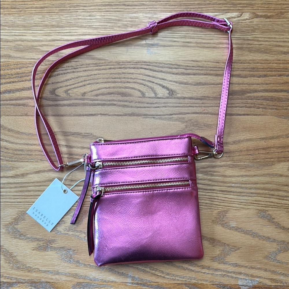 Metallic Pink Crossbody Bag by Isabelle